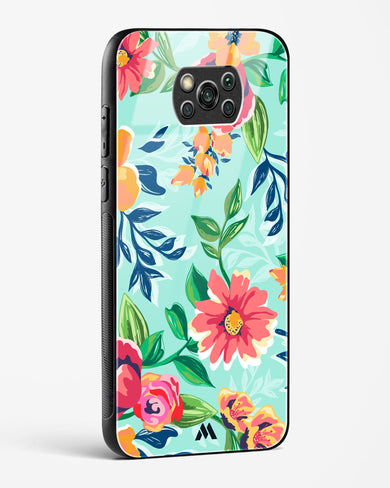 Flower Print on Canvas Glass Case Phone Cover (Xiaomi)