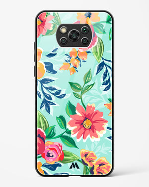 Flower Print on Canvas Glass Case Phone Cover-(Xiaomi)