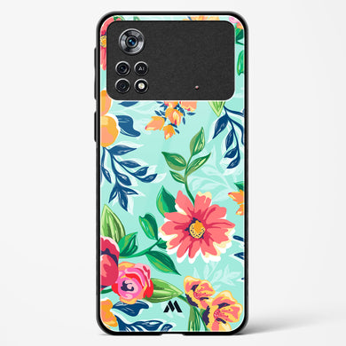 Flower Print on Canvas Glass Case Phone Cover (Xiaomi)