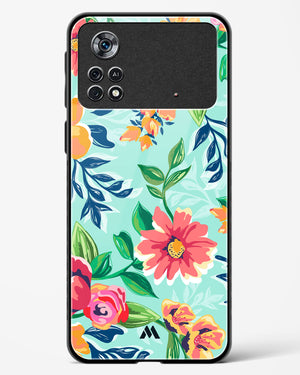 Flower Print on Canvas Glass Case Phone Cover (Xiaomi)