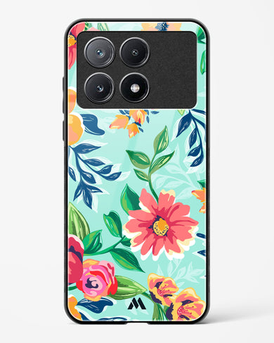 Flower Print on Canvas Glass Case Phone Cover-(Xiaomi)