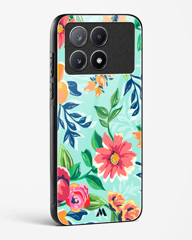 Flower Print on Canvas Glass Case Phone Cover-(Xiaomi)