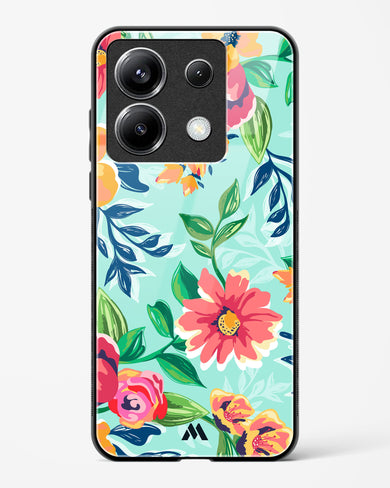 Flower Print on Canvas Glass Case Phone Cover-(Xiaomi)