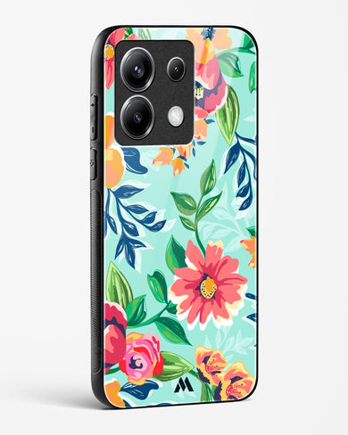 Flower Print on Canvas Glass Case Phone Cover-(Xiaomi)