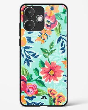 Flower Print on Canvas Glass Case Phone Cover (Xiaomi)
