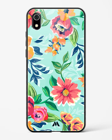 Flower Print on Canvas Glass Case Phone Cover (Xiaomi)