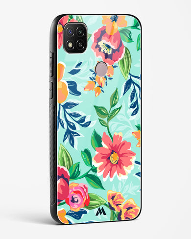 Flower Print on Canvas Glass Case Phone Cover (Xiaomi)