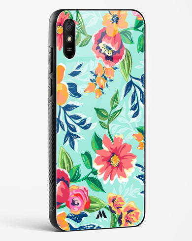 Flower Print on Canvas Glass Case Phone Cover (Xiaomi)