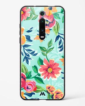 Flower Print on Canvas Glass Case Phone Cover-(Xiaomi)