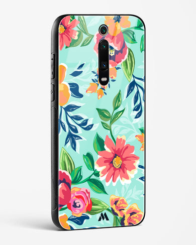 Flower Print on Canvas Glass Case Phone Cover-(Xiaomi)