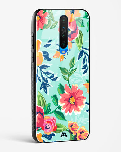 Flower Print on Canvas Glass Case Phone Cover (Xiaomi)