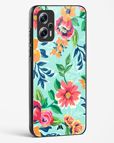 Flower Print on Canvas Glass Case Phone Cover-(Xiaomi)