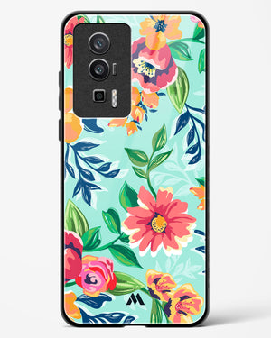 Flower Print on Canvas Glass Case Phone Cover-(Xiaomi)