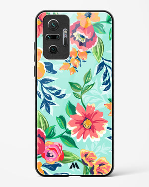 Flower Print on Canvas Glass Case Phone Cover (Xiaomi)