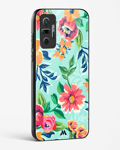 Flower Print on Canvas Glass Case Phone Cover-(Xiaomi)