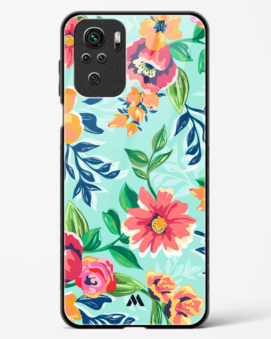 Flower Print on Canvas Glass Case Phone Cover (Xiaomi)