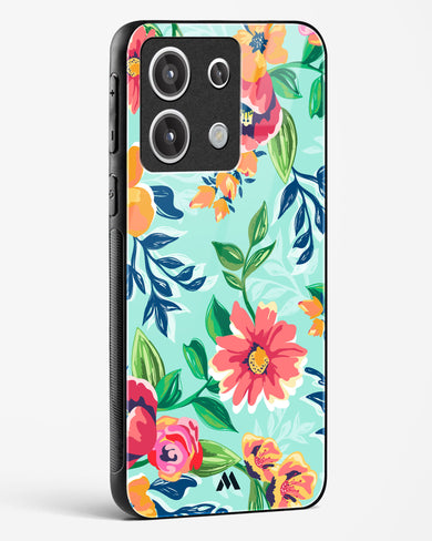 Flower Print on Canvas Glass Case Phone Cover-(Xiaomi)