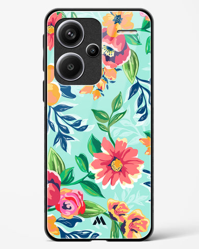 Flower Print on Canvas Glass Case Phone Cover-(Xiaomi)