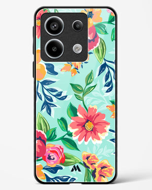 Flower Print on Canvas Glass Case Phone Cover (Xiaomi)
