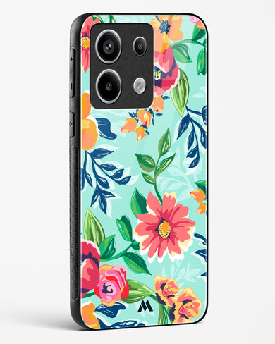 Flower Print on Canvas Glass Case Phone Cover-(Xiaomi)