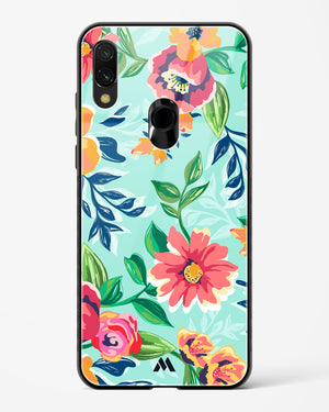 Flower Print on Canvas Glass Case Phone Cover (Xiaomi)