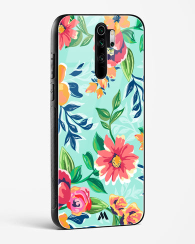 Flower Print on Canvas Glass Case Phone Cover (Xiaomi)