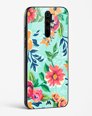 Flower Print on Canvas Glass Case Phone Cover-(Xiaomi)