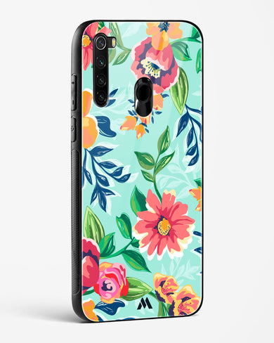 Flower Print on Canvas Glass Case Phone Cover (Xiaomi)