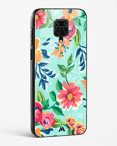 Flower Print on Canvas Glass Case Phone Cover (Xiaomi)