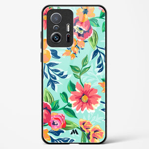 Flower Print on Canvas Glass Case Phone Cover-(Xiaomi)
