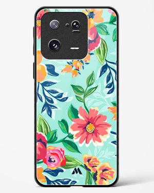 Flower Print on Canvas Glass Case Phone Cover-(Xiaomi)