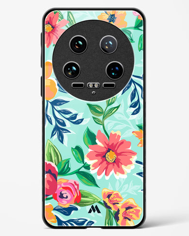 Flower Print on Canvas Glass Case Phone Cover-(Xiaomi)