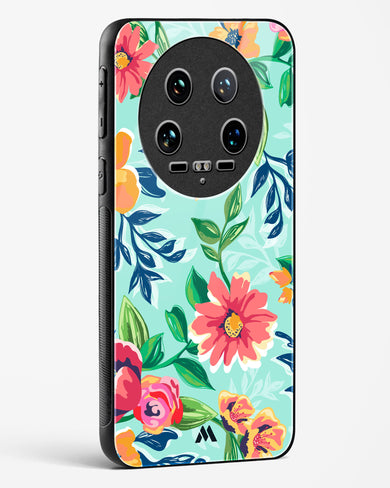 Flower Print on Canvas Glass Case Phone Cover-(Xiaomi)