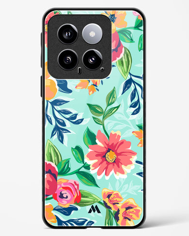 Flower Print on Canvas Glass Case Phone Cover-(Xiaomi)