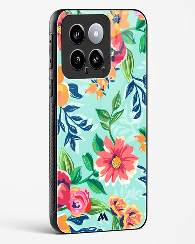 Flower Print on Canvas Glass Case Phone Cover-(Xiaomi)