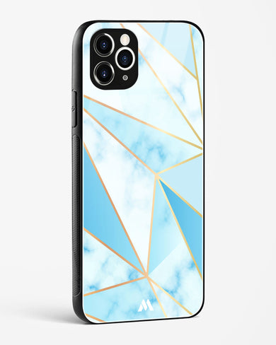 Marble Triangles Gold and Blue Glass Case Phone Cover (Apple)