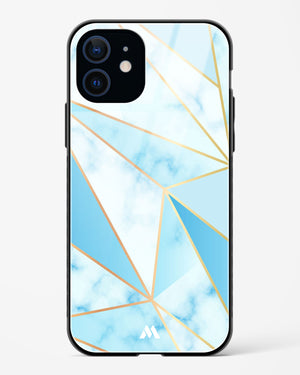 Marble Triangles Gold and Blue Glass Case Phone Cover (Apple)