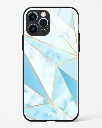 Marble Triangles Gold and Blue Glass Case Phone Cover (Apple)