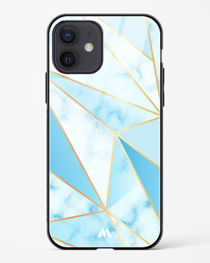 Marble Triangles Gold and Blue Glass Case Phone Cover (Apple)