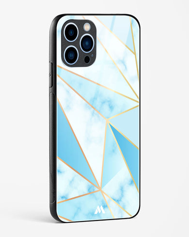 Marble Triangles Gold and Blue Glass Case Phone Cover (Apple)