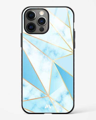 Marble Triangles Gold and Blue Glass Case Phone Cover (Apple)