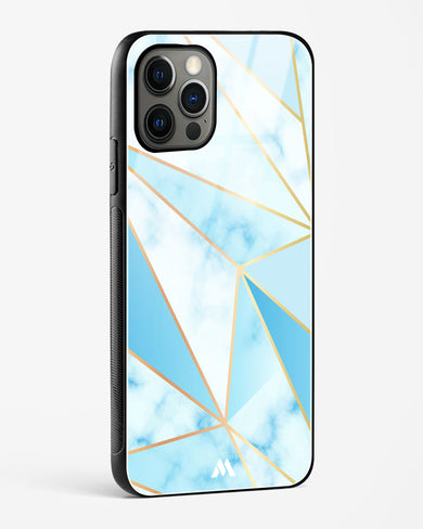 Marble Triangles Gold and Blue Glass Case Phone Cover (Apple)