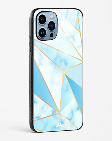 Marble Triangles Gold and Blue Glass Case Phone Cover (Apple)