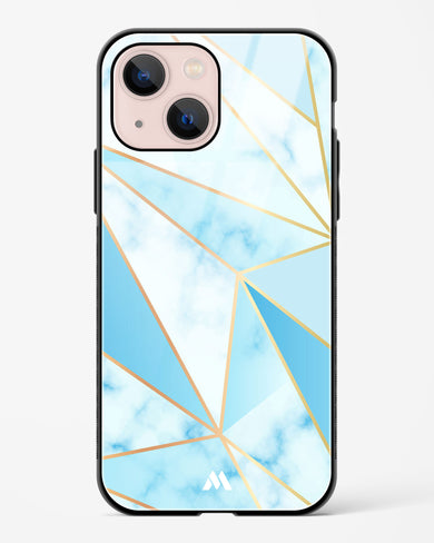 Marble Triangles Gold and Blue Glass Case Phone Cover (Apple)