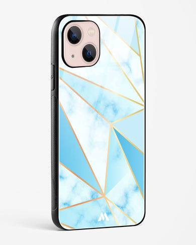 Marble Triangles Gold and Blue Glass Case Phone Cover (Apple)