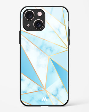 Marble Triangles Gold and Blue Glass Case Phone Cover (Apple)