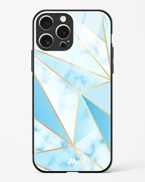 Marble Triangles Gold and Blue Glass Case Phone Cover (Apple)