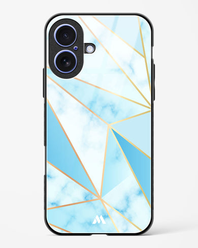 Marble Triangles Gold and Blue Glass Case Phone Cover (Apple)