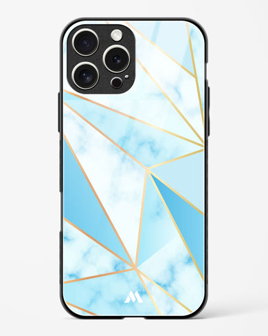 Marble Triangles Gold and Blue Glass Case Phone Cover (Apple)