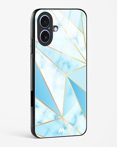 Marble Triangles Gold and Blue Glass Case Phone Cover (Apple)